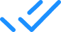 Double blue checkmarks on black background.