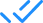 Blue double check marks on black background.