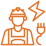 Hand with tools and gear icons.